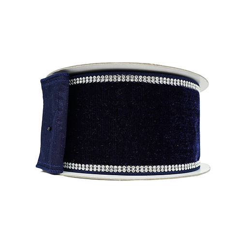 RIBBON VELVET SPARKLE WITH NAVY (2 SIZES)