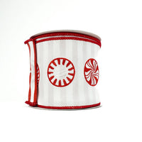 RIBBON CANDY MINTS 4X10YDS RED AND WHITE