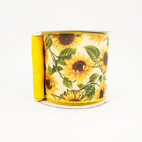 RIBBON SUNFLOWERS 4X10YDS YELLOW