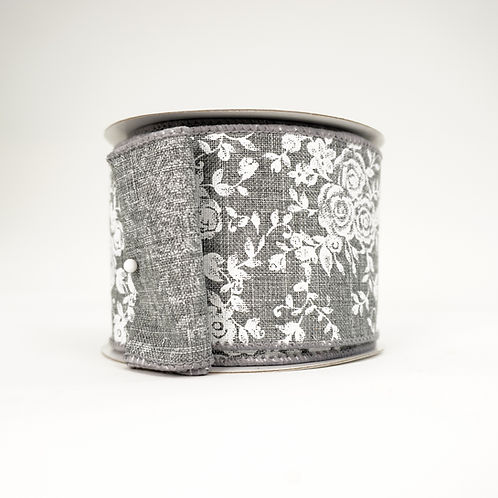 RIBBON 2.5X10YDS MINI ROSE GRAY
