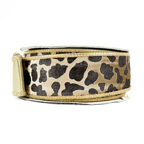 RIBBON JUNGLE PRINT 1.5X10YDS GOLD AND BLACK