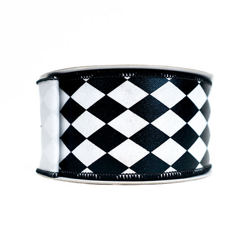 RIBBON FOIL JESTER DIAMOND BLACK AND WHITE ( 2 SIZES)