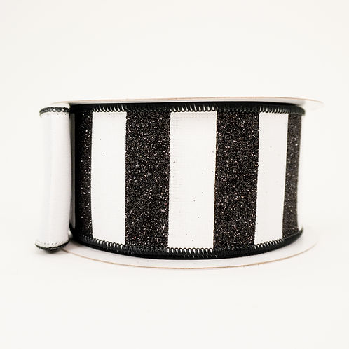 RIBBON GLITTER HORIZONTAL STRIPES 2.5X10YDS