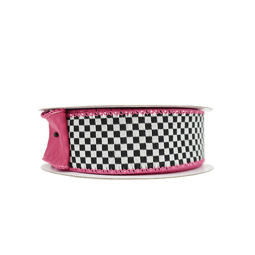 RIBBON MINI CHECKER WITH PINK AND WHITE (2 SIZES)