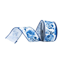 RIBBON FRENCH PEONIES BLUE ( 2 SIZES )