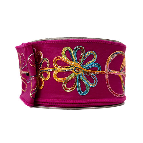 RIBBON 2.5X10YDS WHISKEY HIPPIE HOT PINK