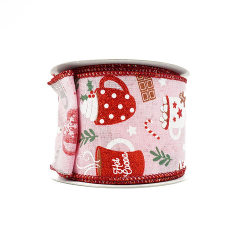 RIBBON 2.5X10YDS HOT COCOA PINK