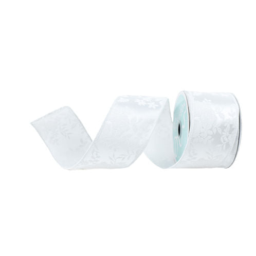 RIBBON 2.5" X 10YDS MULTI ROSES WHITE
