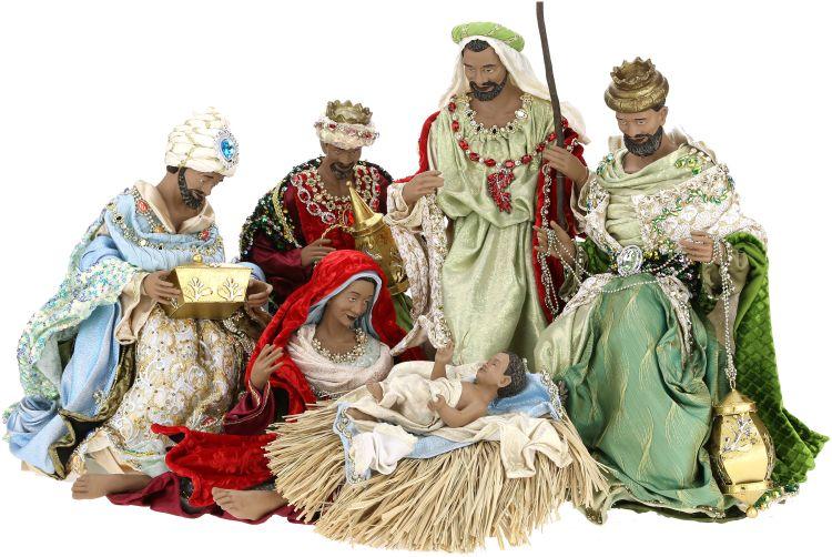 African American Traditional Nativity, Set of 6 - 13-27 Inches