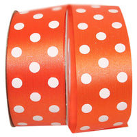 Orange 1-3 8 Inch Aspirin Polka Dots Satin Ribbon for Wreaths & Bows