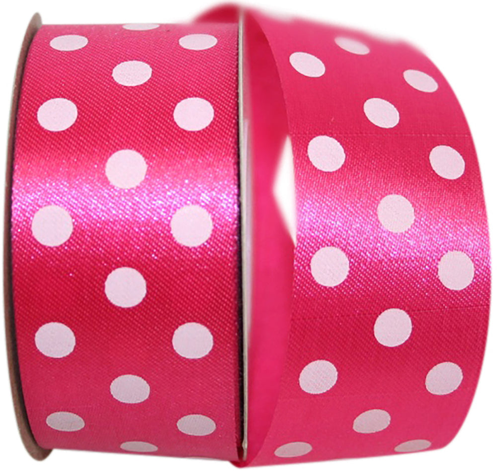 Cyclamen 1-3 8 Inch Aspirin Polka Dots Satin Ribbon for Wreaths & Bows