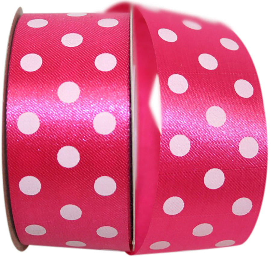 Cyclamen 1-3 8 Inch Aspirin Polka Dots Satin Ribbon for Wreaths & Bows