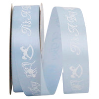Light 7 8 Inch Its A Boy Satin Cooler Ribbon for Wreaths & Bows
