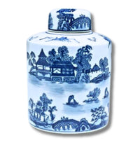 Emilie Blue & White Willow Jar
