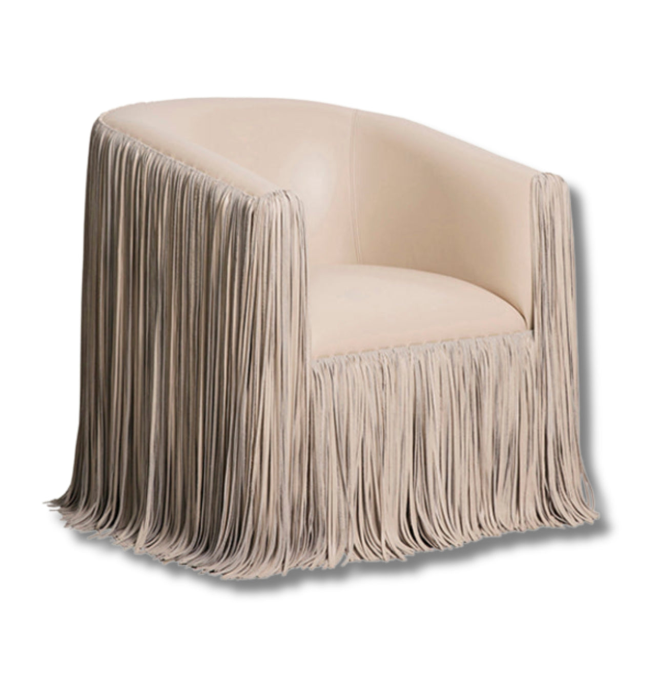Lennox Shaggy Leather Swivel Chair