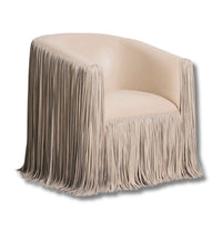 Lennox Shaggy Leather Swivel Chair
