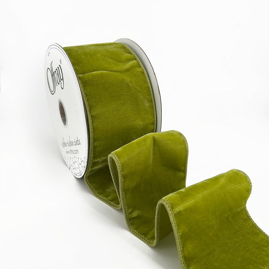 4 inch Pear Posh Velvet Wired Ribbon Offray