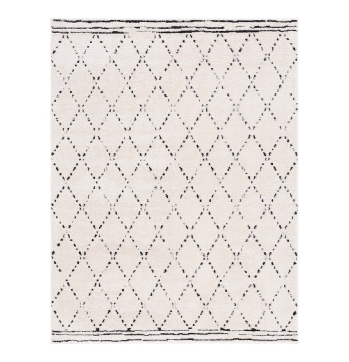 Amelia Moroccan Ivory and Black Area Rug - MEL102A