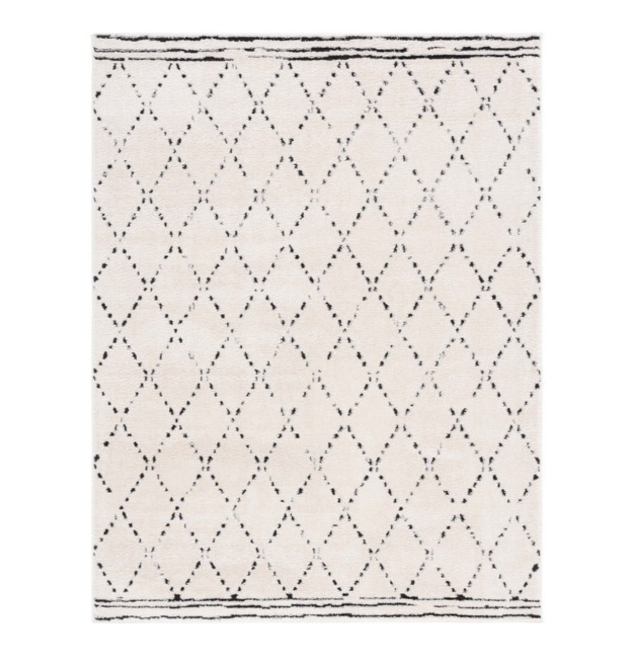 Amelia Moroccan Ivory and Black Area Rug - MEL102A