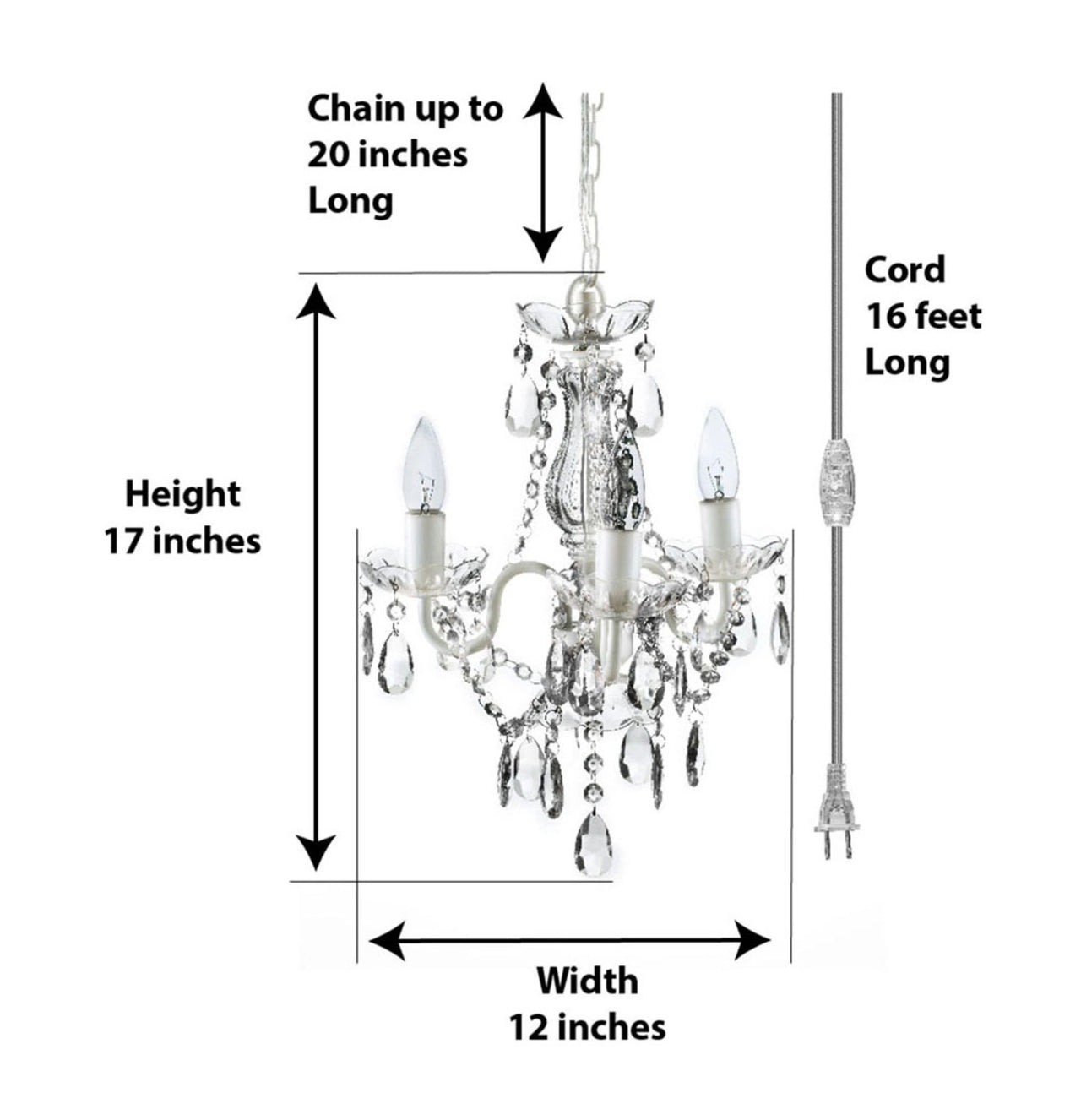 Melody 3 Light Crystal Chandelier