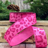 Satin Ribbon Hot Pink Leopard Print 1.5 Inch X 10 Yards