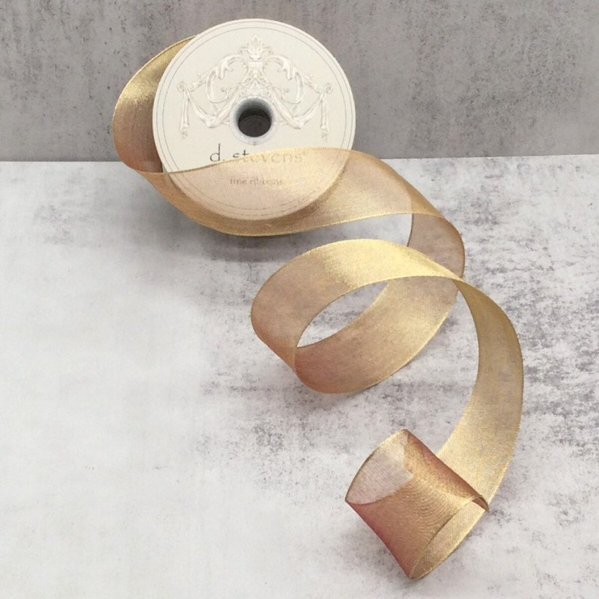 Antique Gold Metallic Mesh Ribbon 1.5 Inch x 25 Yards