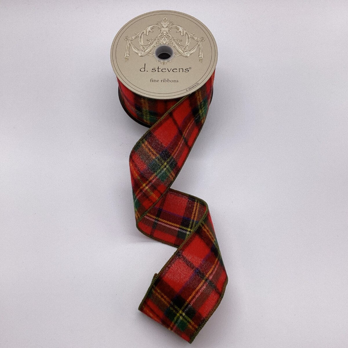 Plaid Faux Wool Ribbon Red Green Black 2.5 Inch x 10 Yds