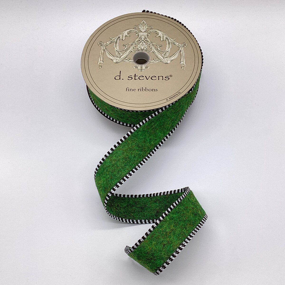 Green Fuzzy Felt Ribbon 1.5 Inch x 10 Yards
