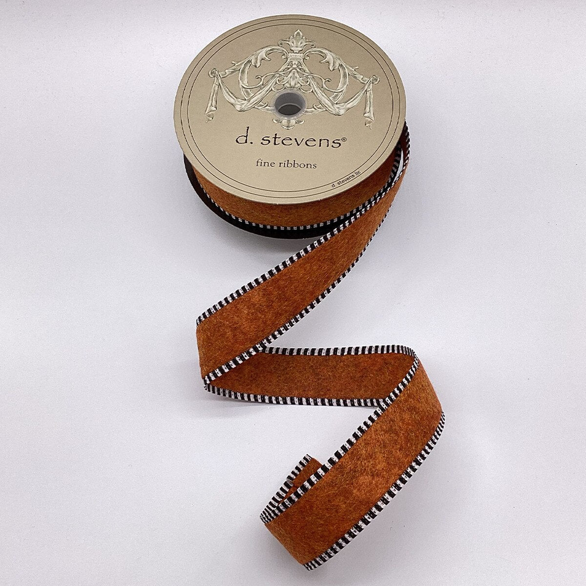 Burnt Orange Fuzzy Felt Ribbon 1.5 Inch x 10 Yards