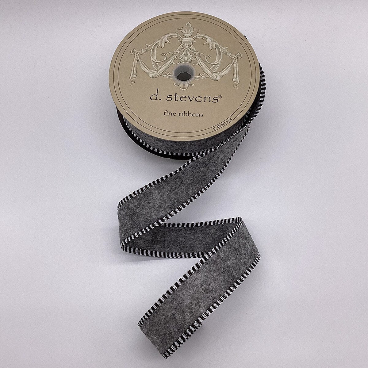 Grey Fuzzy Felt Ribbon 1.5 Inch x 10 Yards