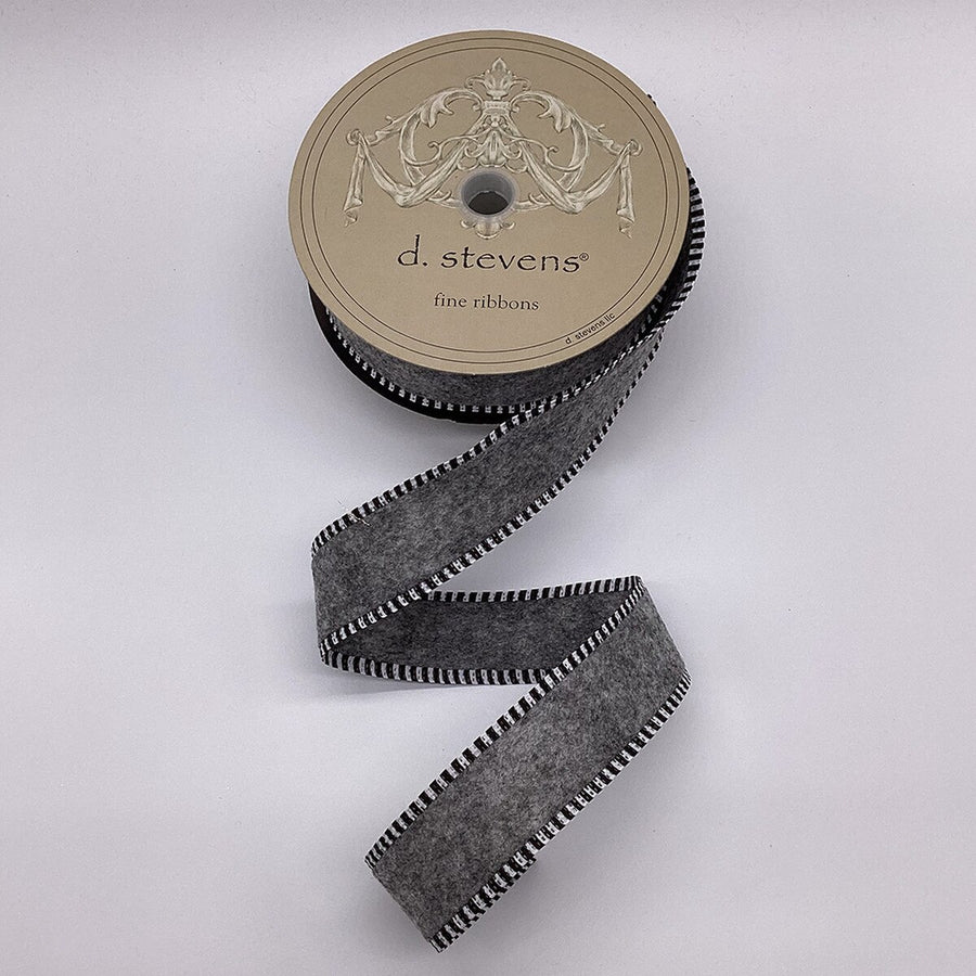 Grey Fuzzy Felt Ribbon 1.5 Inch x 10 Yards