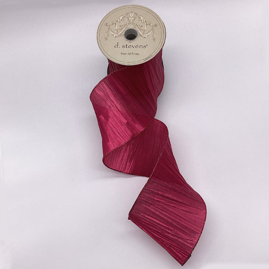 Hot Pink Crinkle Metallic Lame Ribbon 4" x 10 Yds