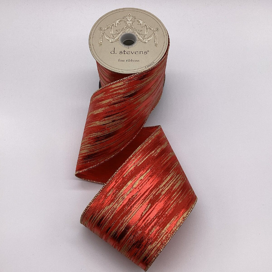 Red Glitter Metallic Satin Ribbon 4" x 10 Yds