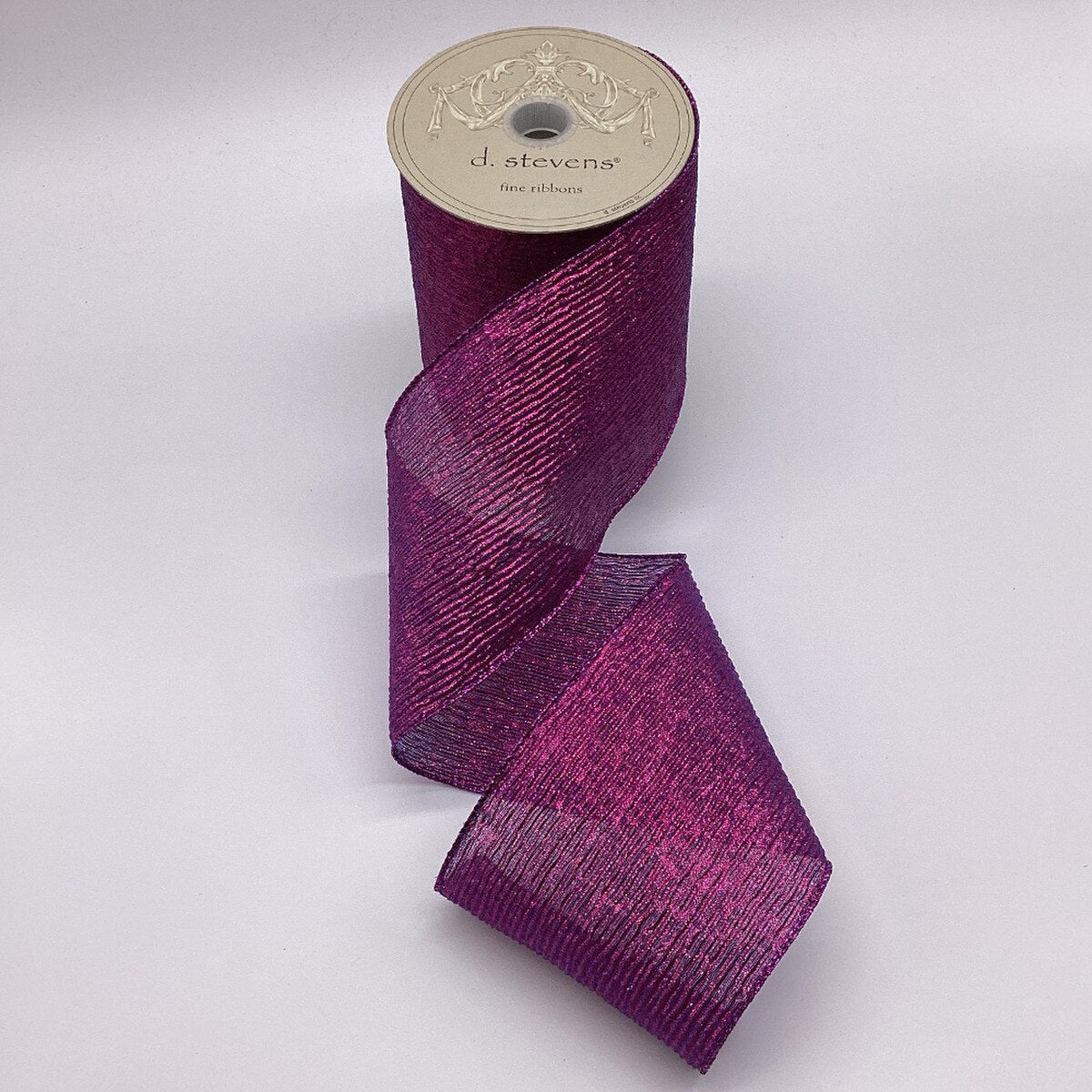 Magenta Lame Crinkle Mesh Ribbon 4 Inch x 10 Yards