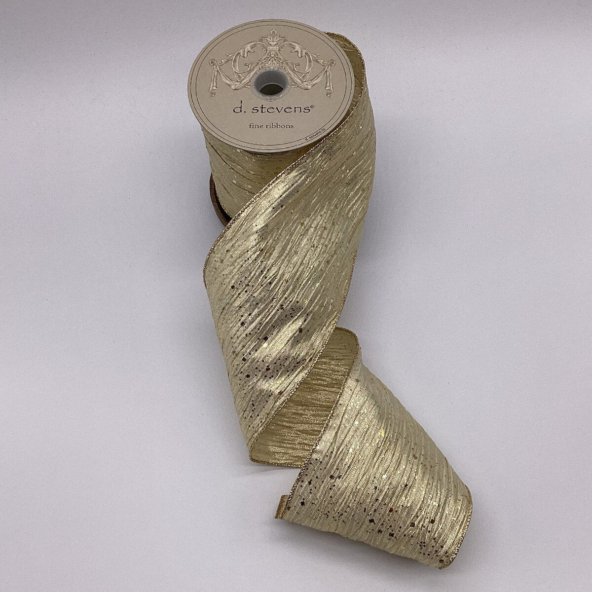Gold Foil Metallic Ripple Ribbon 4 Inch x 10 Yards