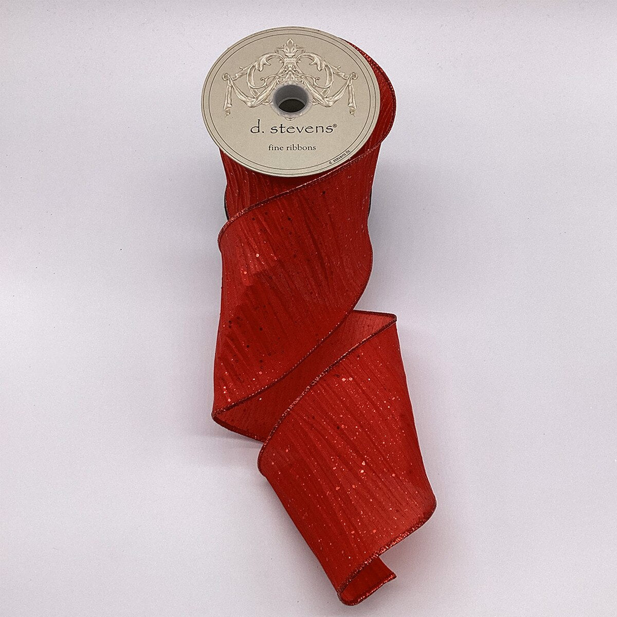 Red Glitter Crinkle Ribbon 4 Inch x 10 Yards