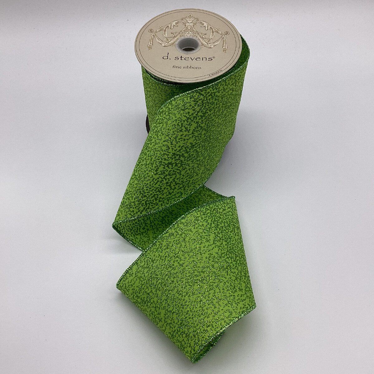 Lime Poplin Glitter Splatter Ribbon 4 Inch x 10 Yards