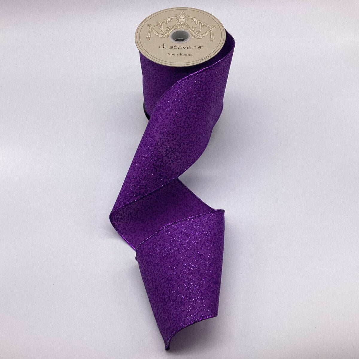 Purple Poplin Glitter Splatter Ribbon 4 Inch x 10 Yards