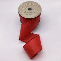 Red Embossed Floral Polypropylene Ribbon 2.5 x 10 Yds