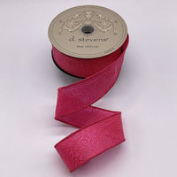 Hot Pink Embossed Floral Polypropylene Ribbon 1.5