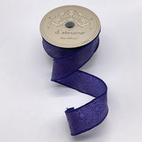 Midnight Blue Embossed Floral Polypropylene Ribbon 1.5