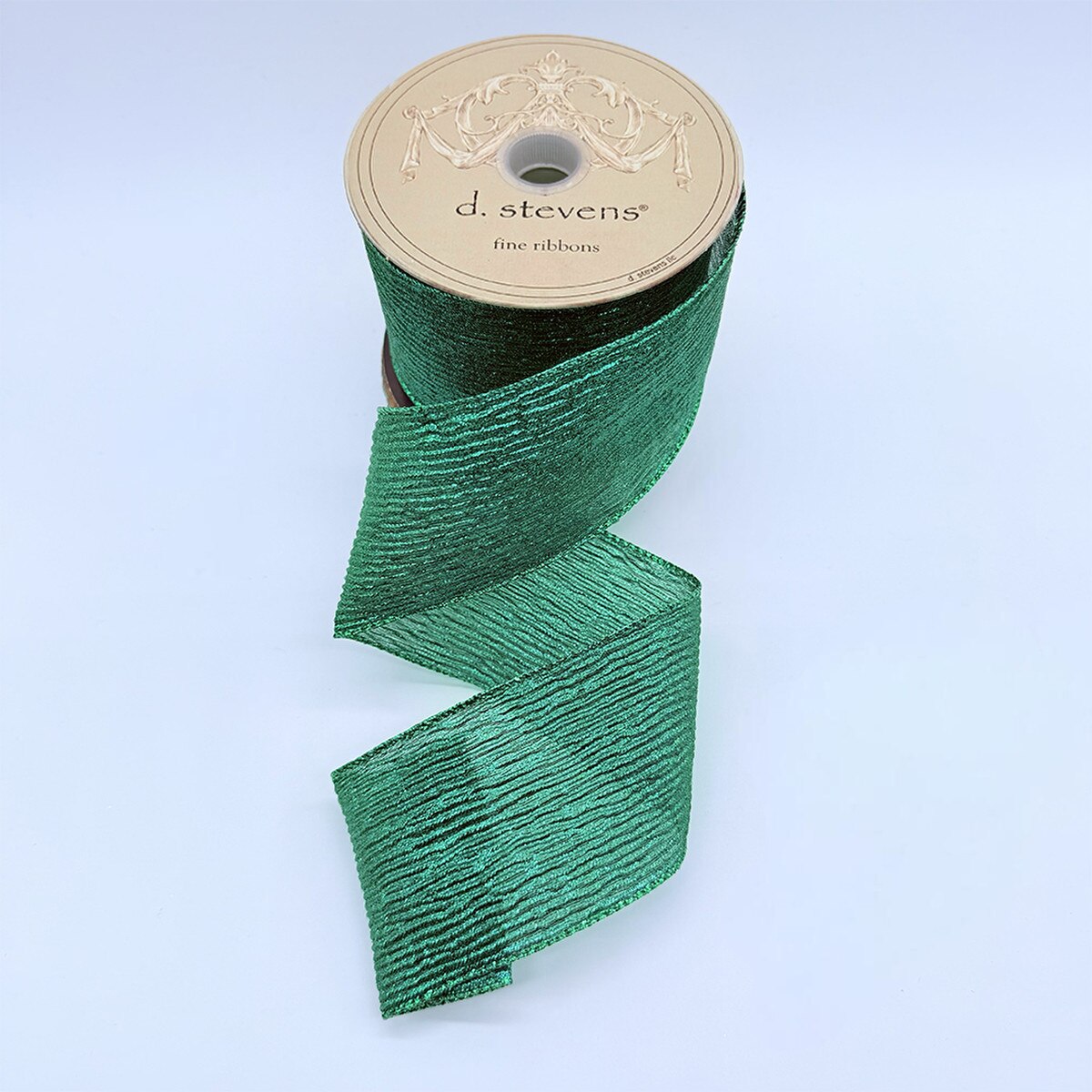 Emerald Lame Crinkle Mesh Ribbon 2.5 Inches x 10 Yards