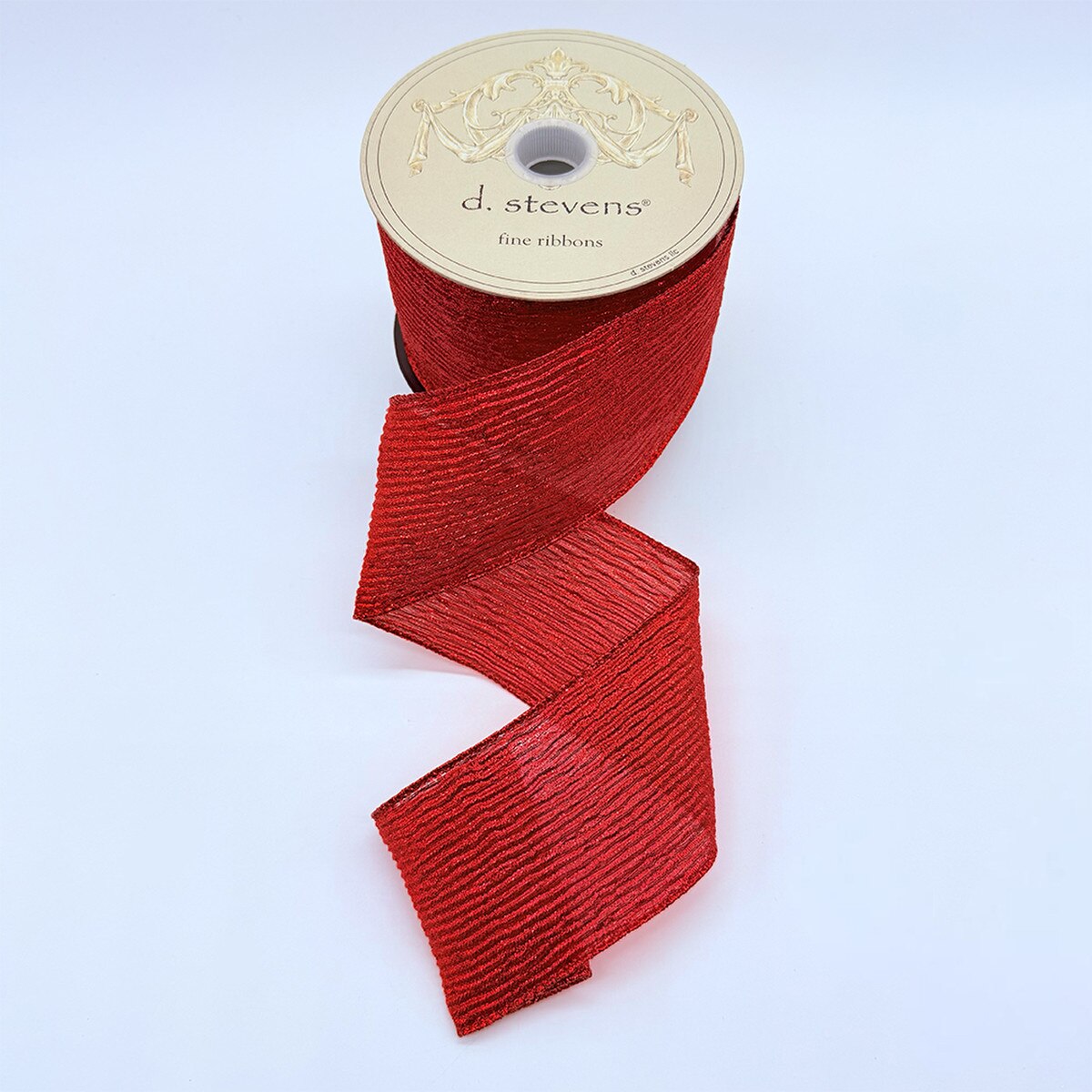 Red Lame Crinkle Mesh Ribbon 2.5" x 10 Yds