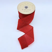 Red Lame Crinkle Mesh Ribbon 2.5