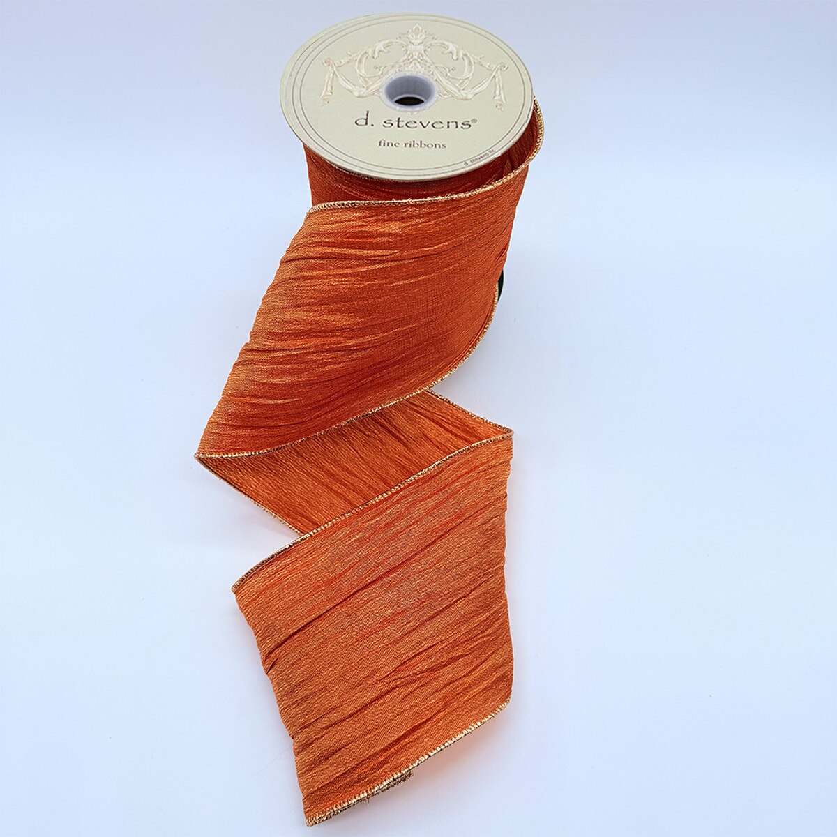Persimmon Crinkle Gauze Ribbon 4 Inch x 10 Yards