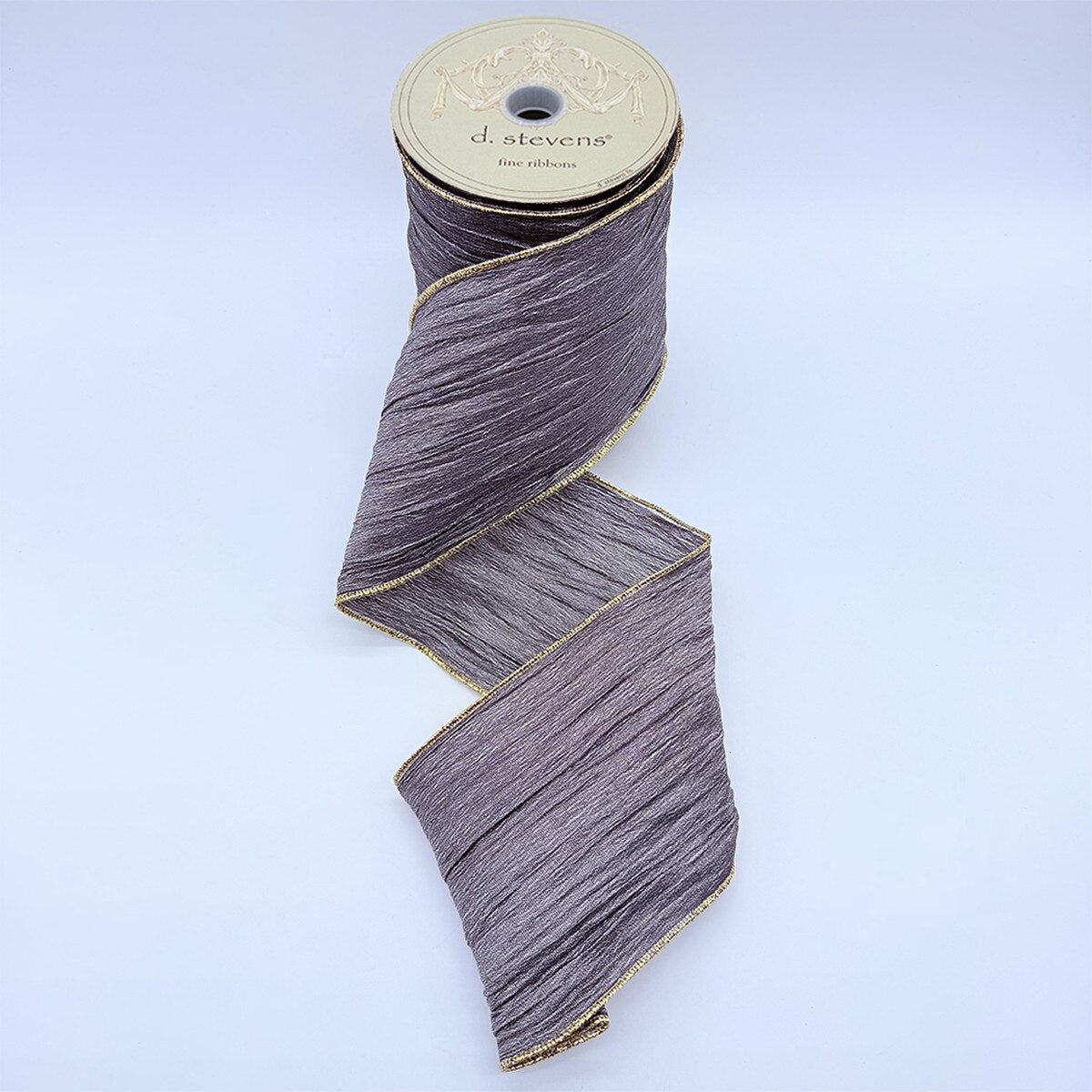 Pewter Crinkle Gauze Ribbon 4 Inch x 10 Yards
