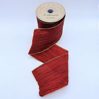 Burgundy Crinkle Gauze Ribbon 4 Inch x 10 Yards