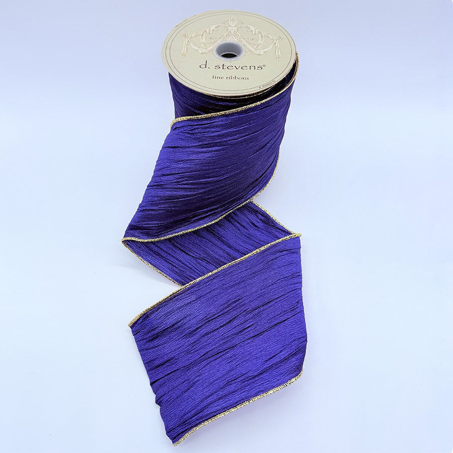 Navy Crinkle Gauze Ribbon 4 Inch x 10 Yards