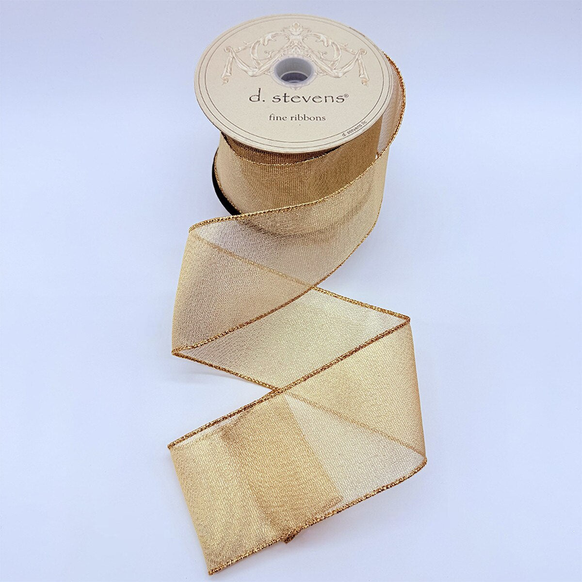 Gold Sheer Metallic Glam Ribbon 2.5 Inches x 25 Yards