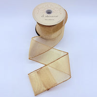 Gold Sheer Metallic Glam Ribbon 2.5 Inches x 25 Yards
